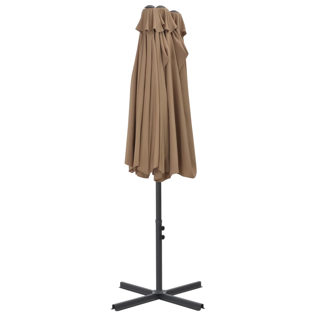 NNEVL Outdoor Parasol with Aluminium Pole 460x270 cm Taupe-4