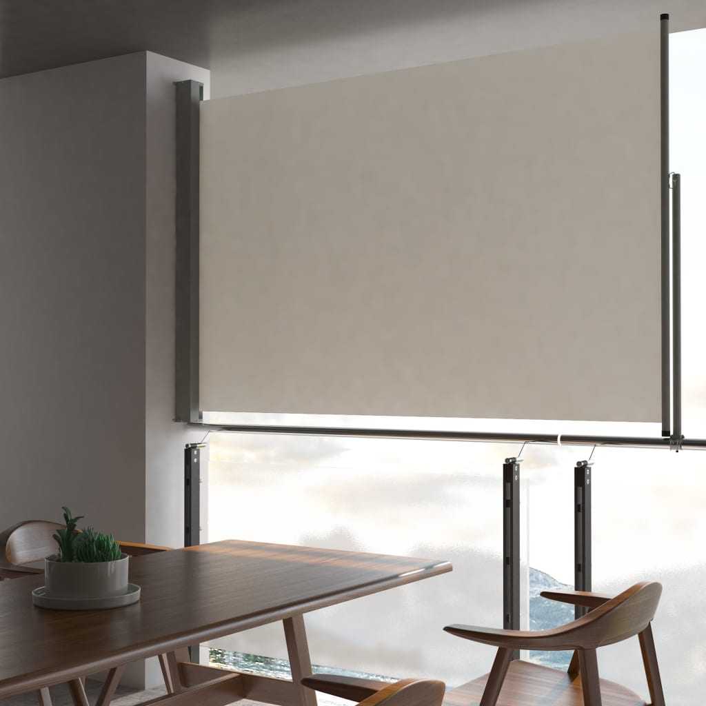 NNEVL Patio Retractable Side Awning 160 x 300 cm Cream-0