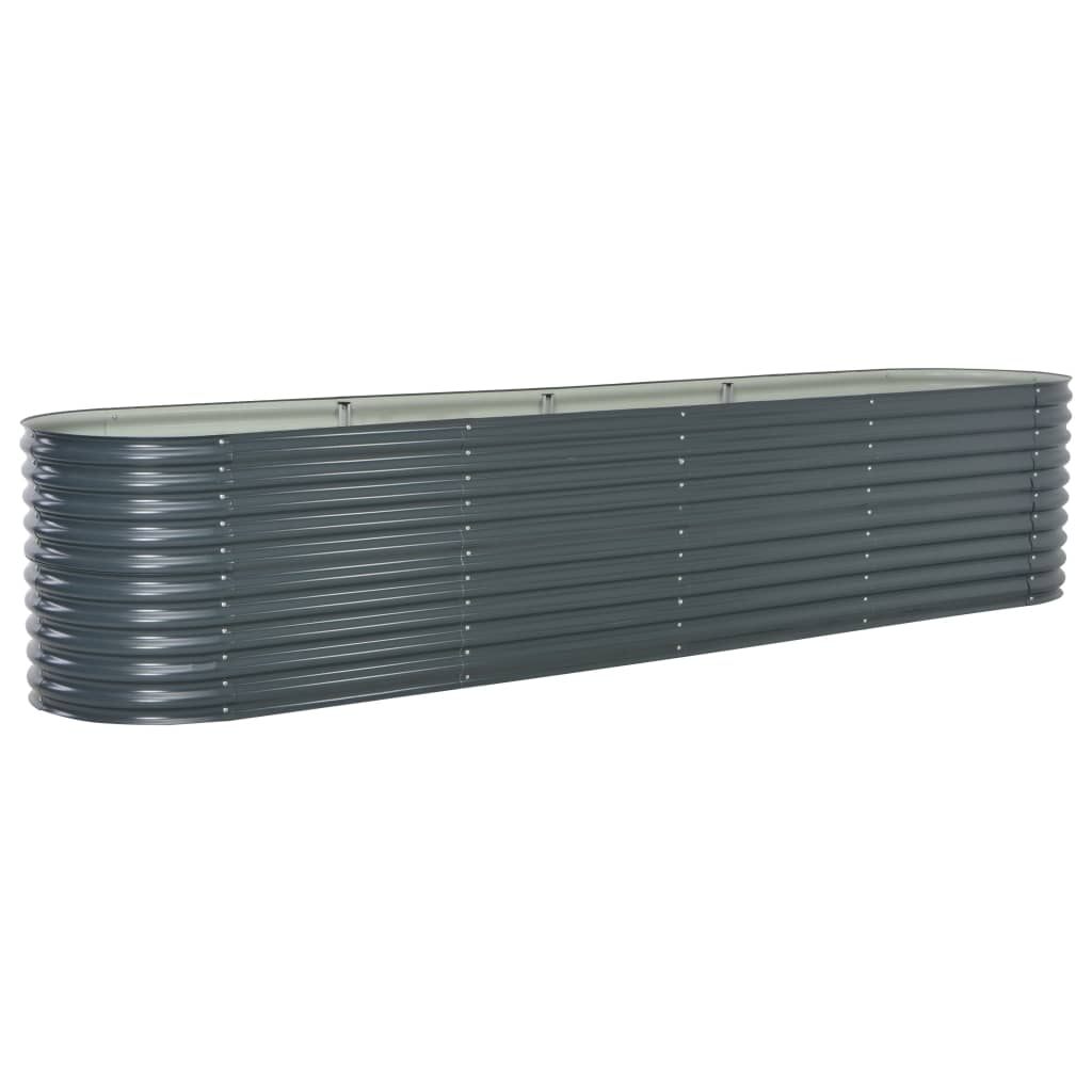 NNEVL Garden Raised Bed 400x80x81 cm Galvanised Steel Grey-1
