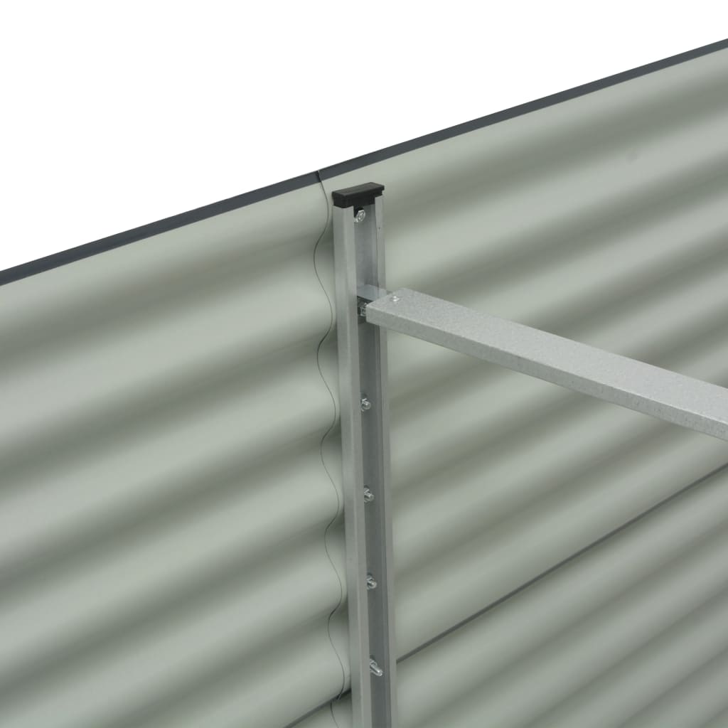 NNEVL Garden Raised Bed 400x80x81 cm Galvanised Steel Grey-3