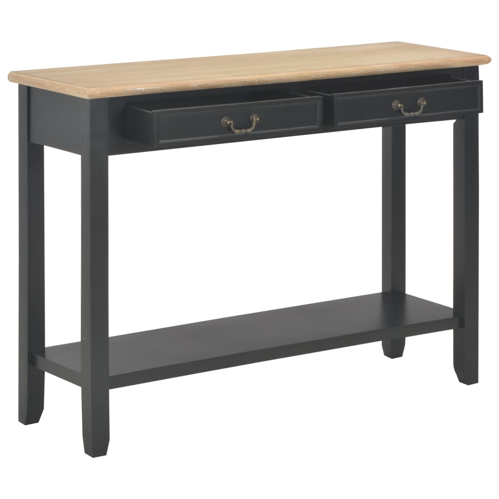 NNEVL Console Table Black 110x35x80 cm Wood-1