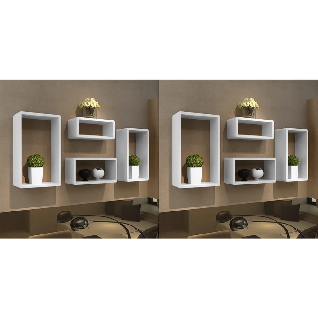 NNEVL Wall Cube Shelves 8 pcs White-0