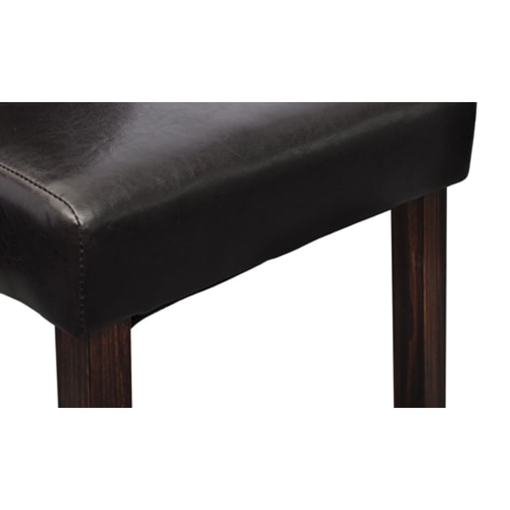 NNEVL Dining Chairs 4 pcs Brown Faux Leather-4