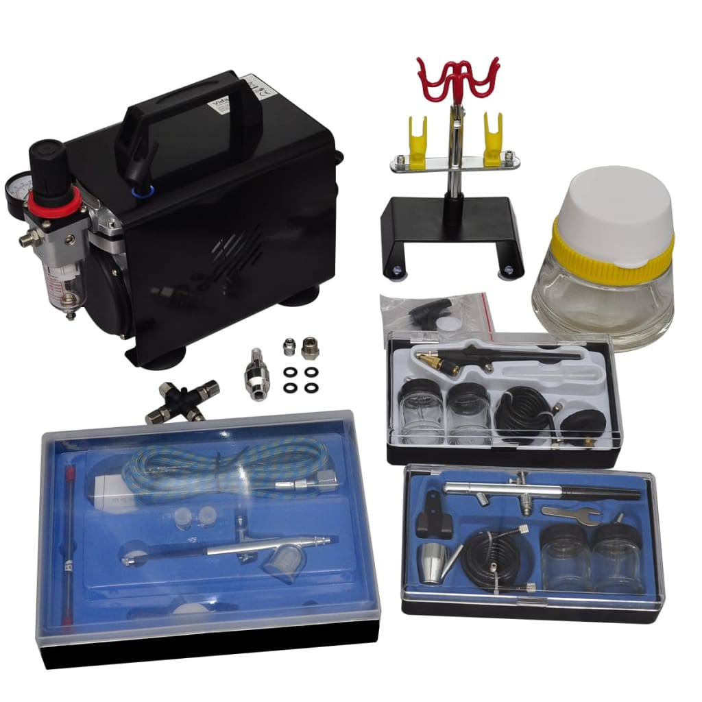NNEVL Airbrush compressor set with 3 pistols 255 x 135 x 220 mm-0