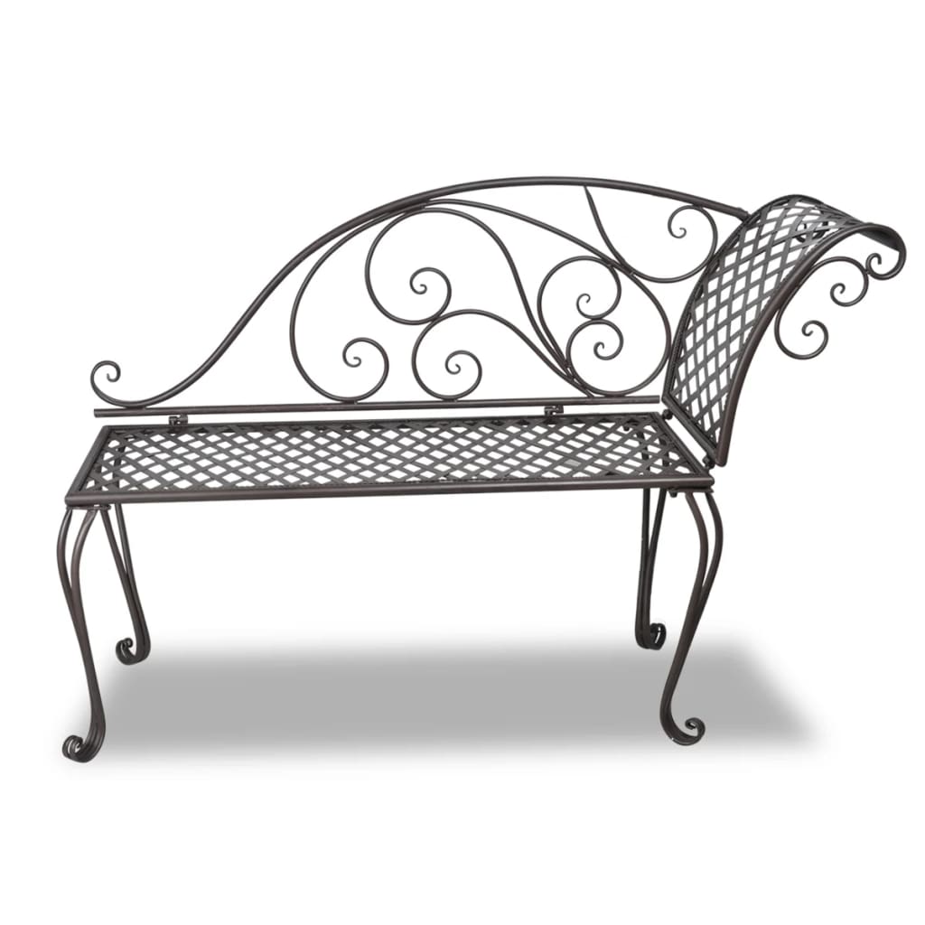NNEVL Garden Chaise Lounge 128 cm Steel Antique Brown-1