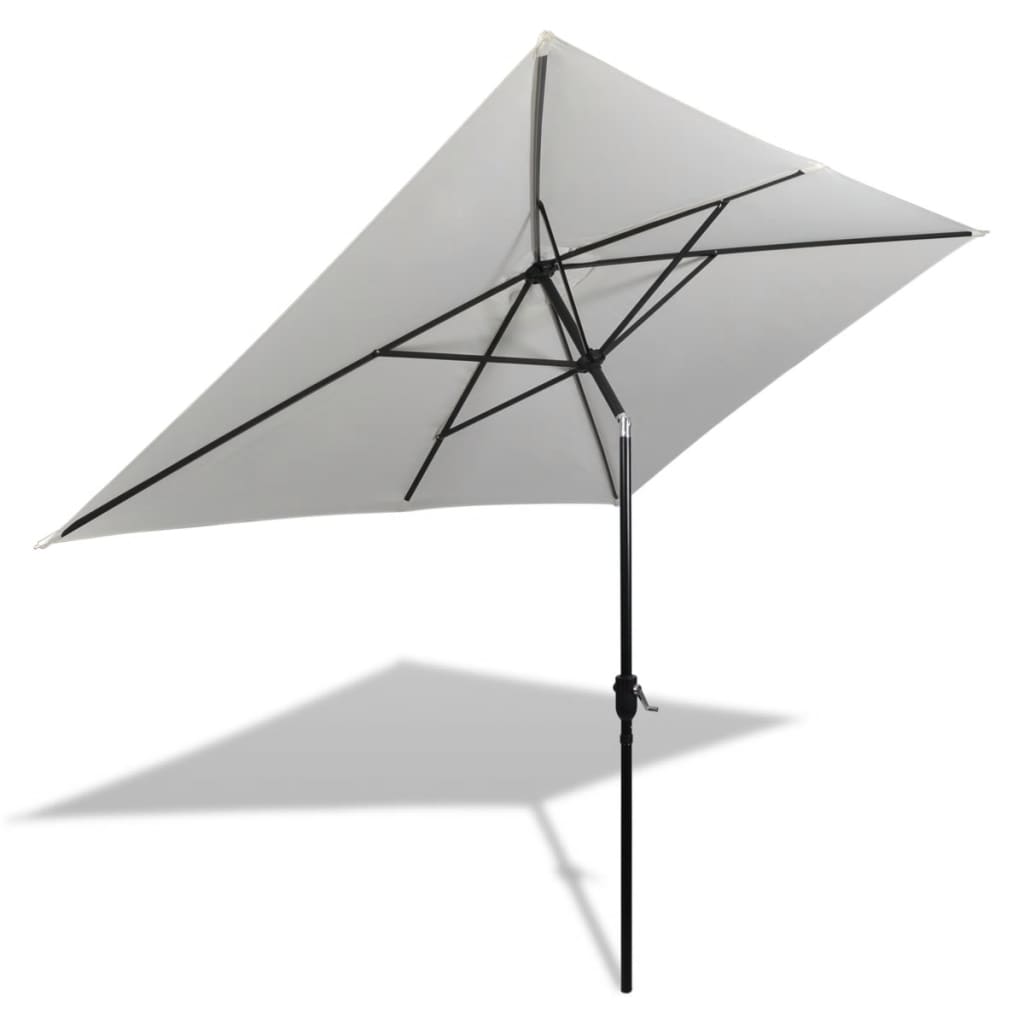 NNEVL Parasol 200 x 300 cm Sand White Rectangular-0