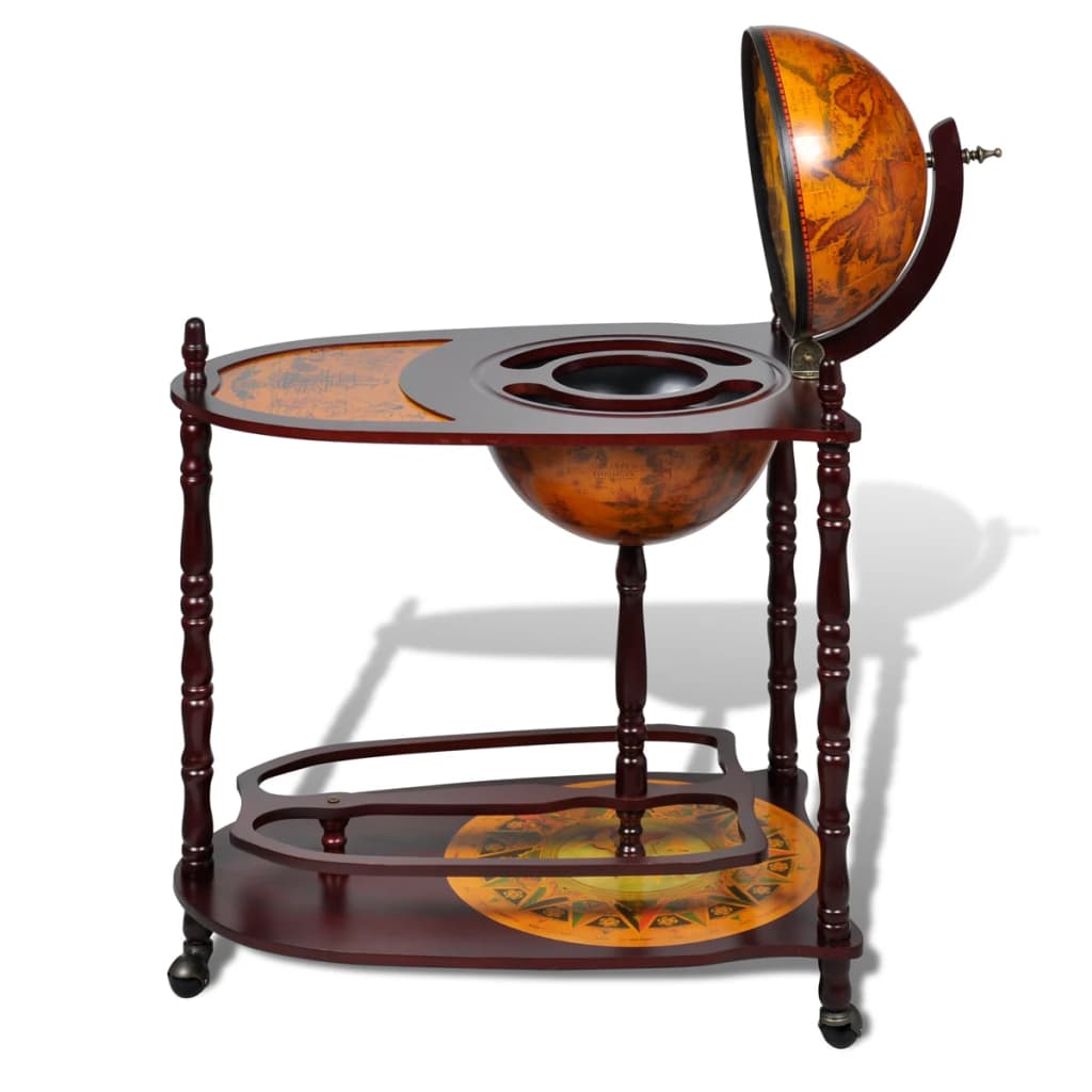 NNEVL Globe Bar Wine Stand Eucalyptus Wood Freestanding-1