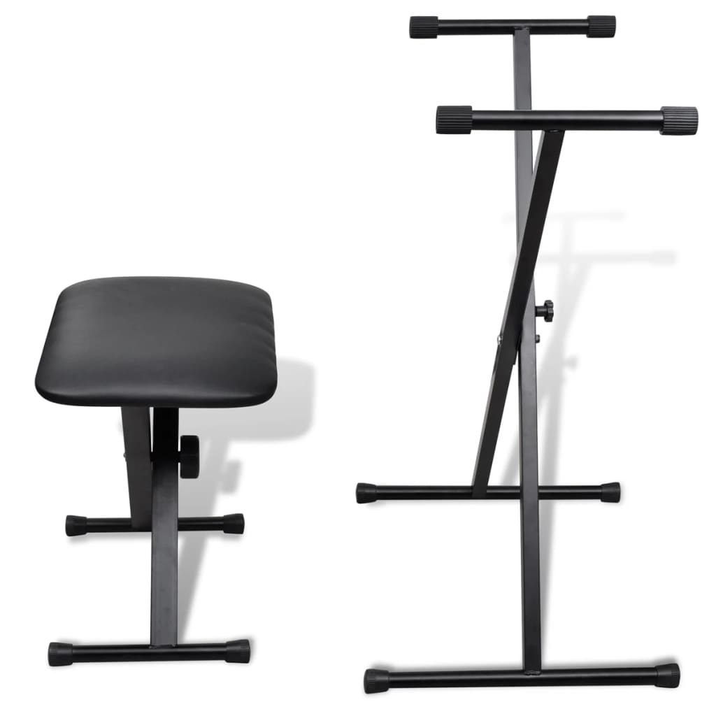 NNEVL Adjustable Keyboard Stand and Stool Set-1