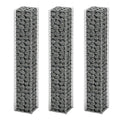 NNEVL Gabion Set 3 pcs Galvanised Wire 25 x 25 x 150 cm-0