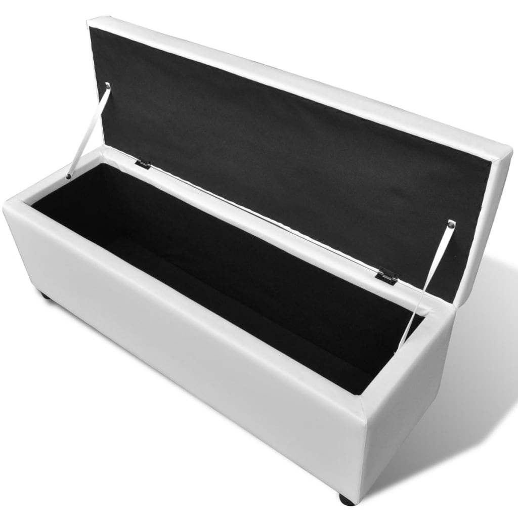 NNEVL Long Storage Bench Wood White-1