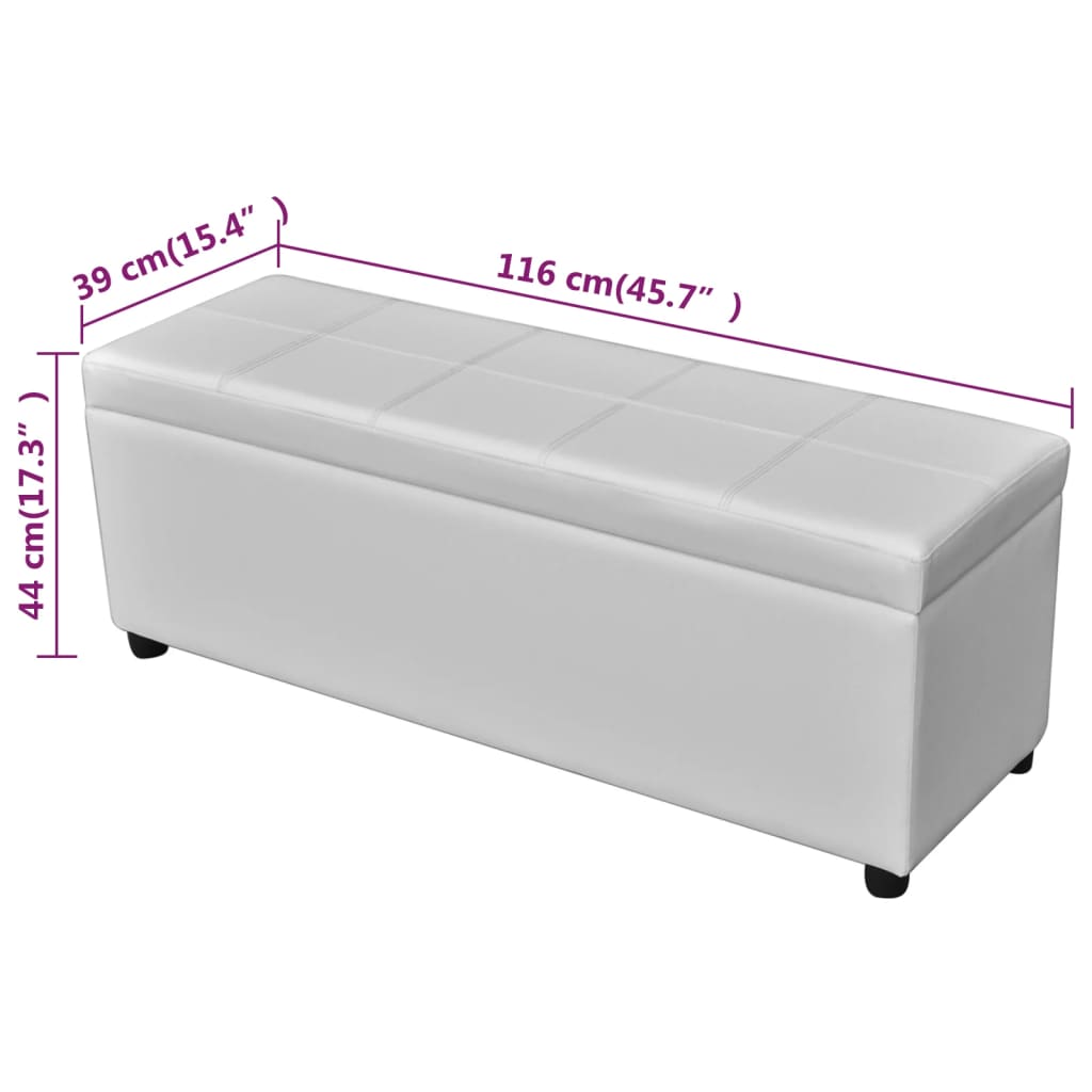 NNEVL Long Storage Bench Wood White-4