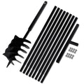 NNEVL Ground Drill with Handle 200 mm with Extension Tube 9 m Steel-0