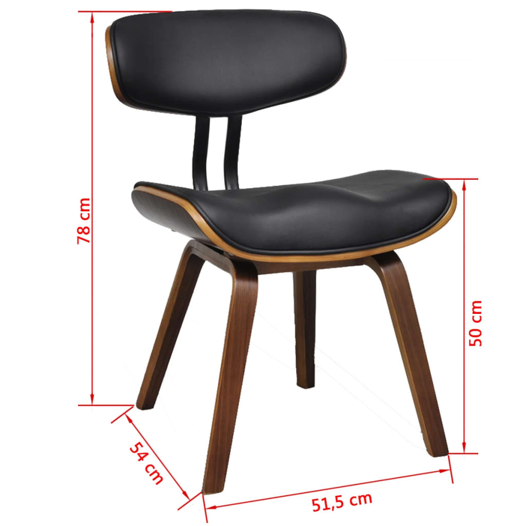 NNEVL Dining Chairs 4 pcs Bent Wood and Faux Leather-4