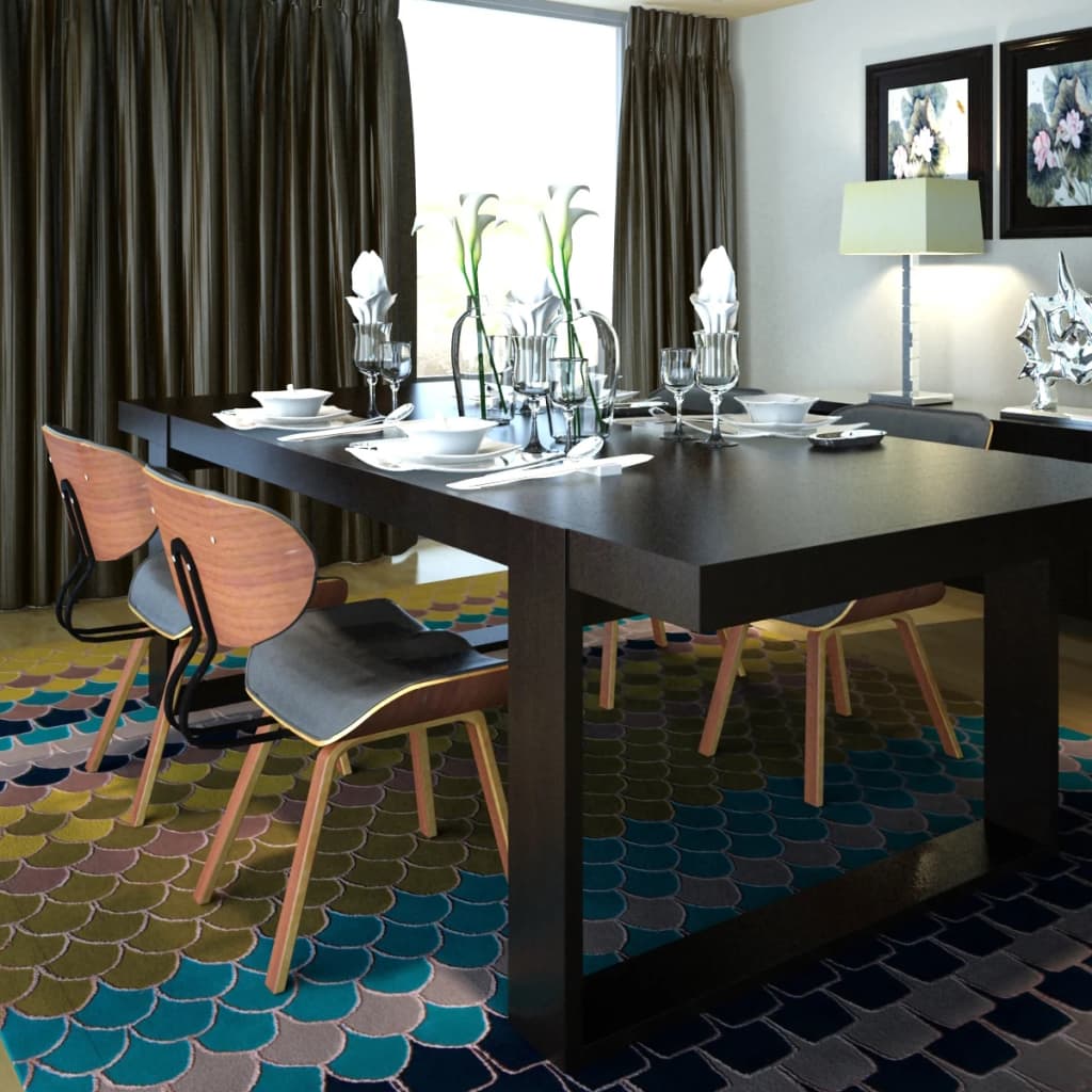 NNEVL Dining Chairs 4 pcs Bent Wood and Faux Leather-0