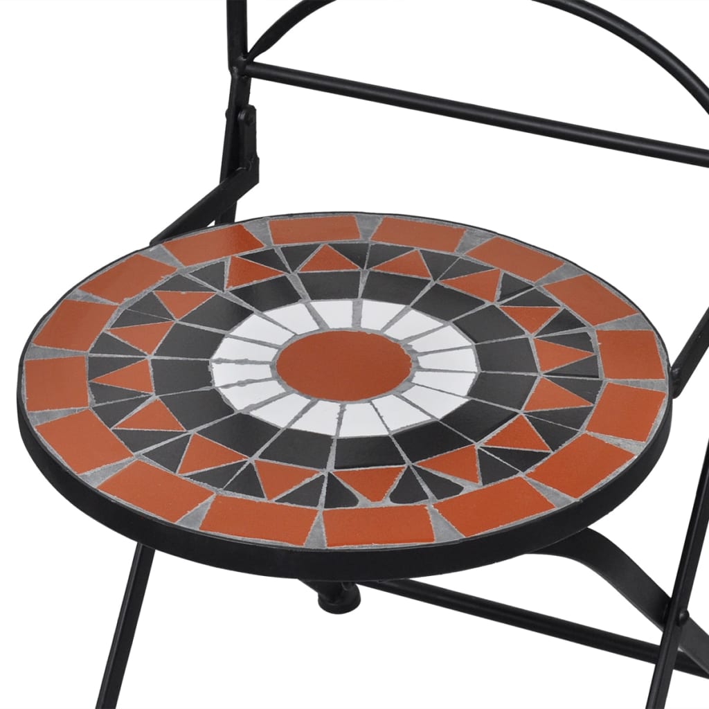 NNEVL Folding Bistro Chairs 2 pcs Ceramic Terracotta and White-4