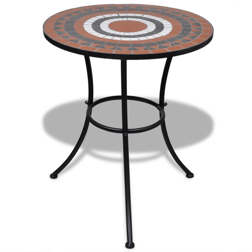 NNEVL 3 Piece Bistro Set Ceramic Tile Terracotta and White-1