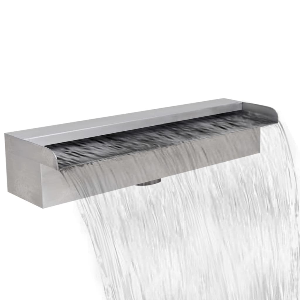 NNEVL Rectangular Waterfall Pool Fountain Stainless Steel 45 cm-0