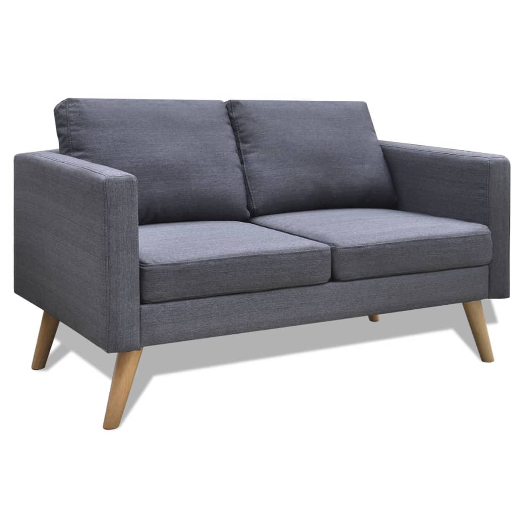 NNEVL Sofa 2-Seater Fabric Dark Grey-0