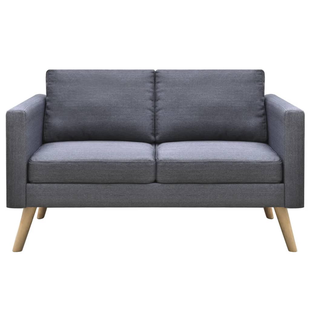 NNEVL Sofa 2-Seater Fabric Dark Grey-2