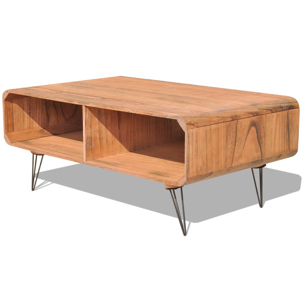 NNEVL Coffee Table 90x55.5x38.5 cm Solid Paulownia Wood Brown-0