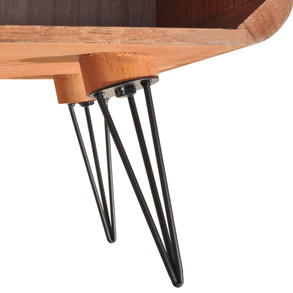 NNEVL Coffee Table 90x55.5x38.5 cm Solid Paulownia Wood Brown-4