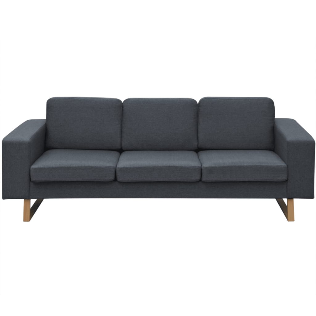 NNEVL 3-Seater Sofa Fabric Dark Grey-1