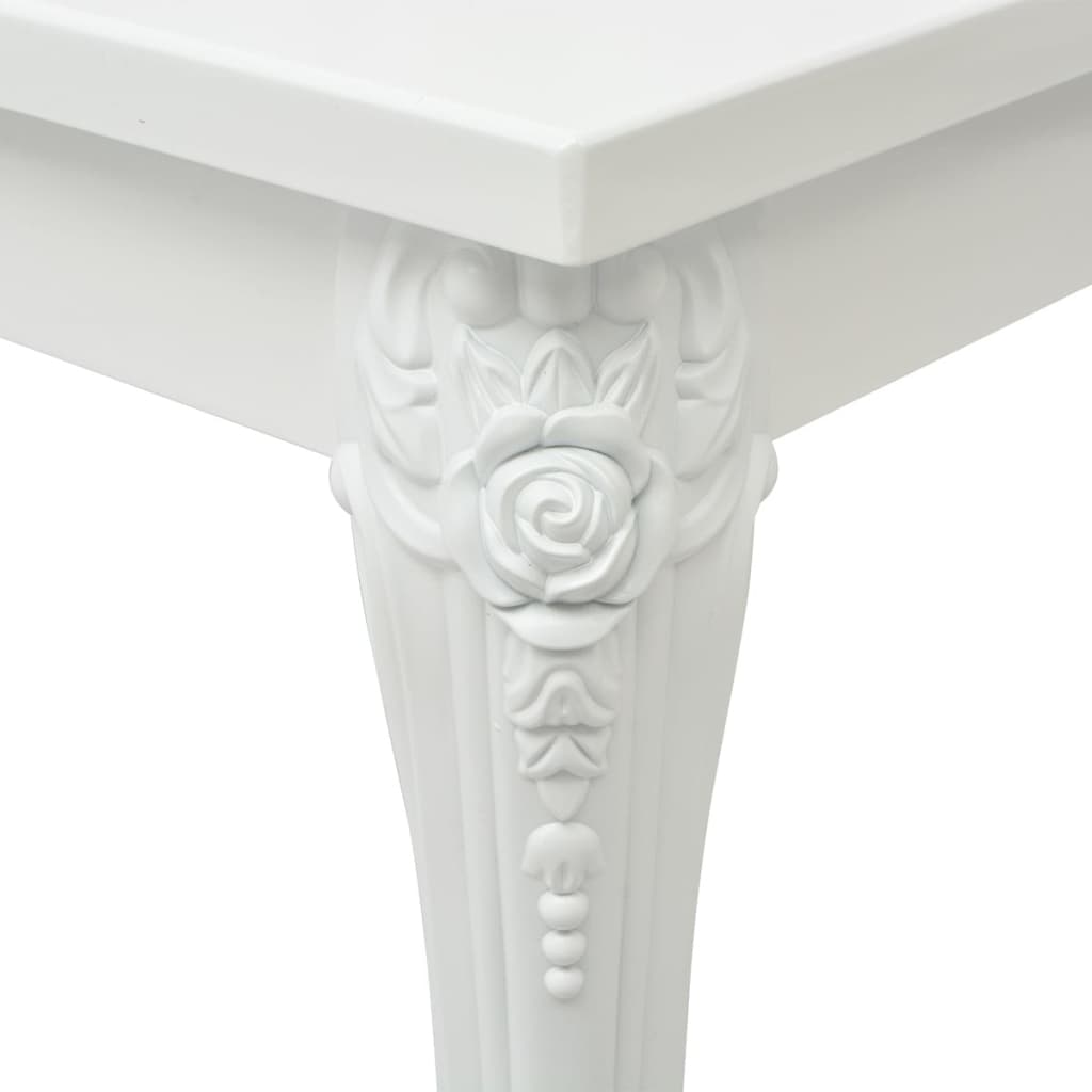 NNEVL Dining Table 80x80x76 cm High Gloss White-2