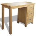 NNEVL Desk with 3 Drawers 106x40x75 cm Solid Oak Wood-0