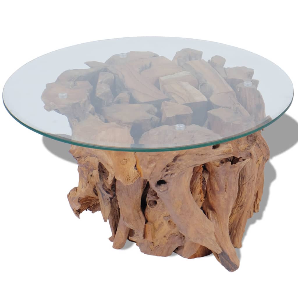 NNEVL Coffee Table Solid Teak Driftwood 60 cm-4
