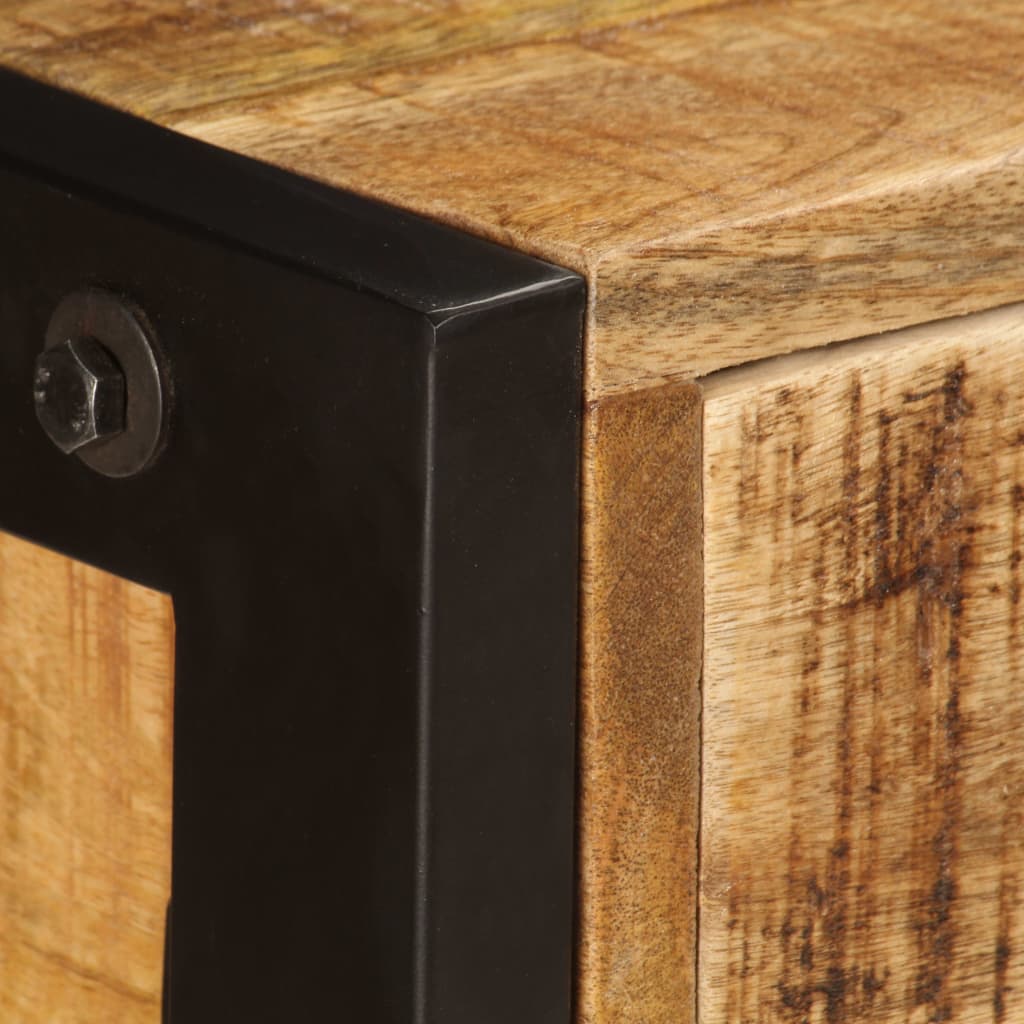 NNEVL Sideboard with 3 Drawers 110x35x75 cm Solid Mango Wood-1