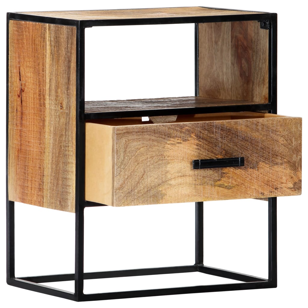 NNEVL Nightstand 40x30x50 cm Solid Mango Wood-2
