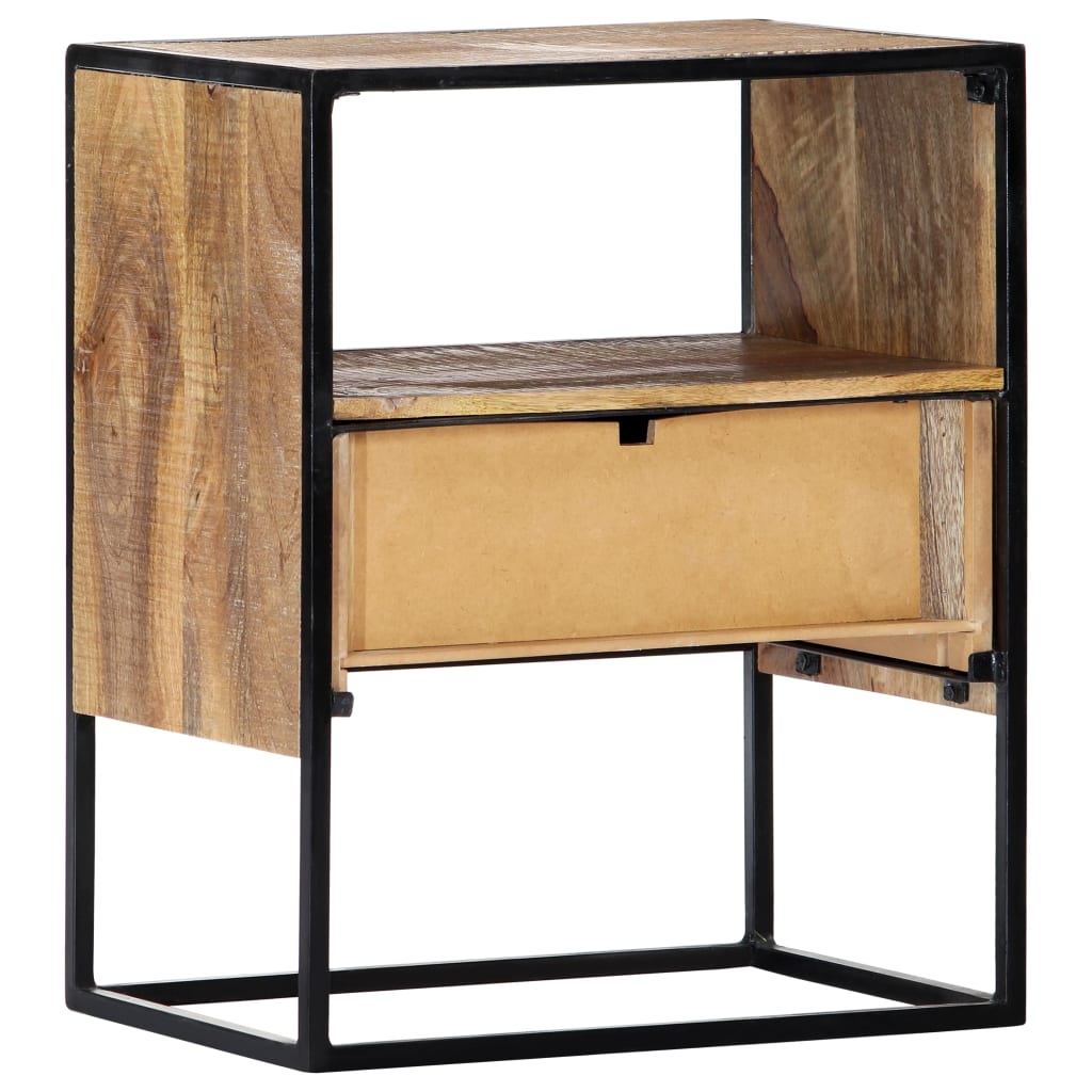 NNEVL Nightstand 40x30x50 cm Solid Mango Wood-3