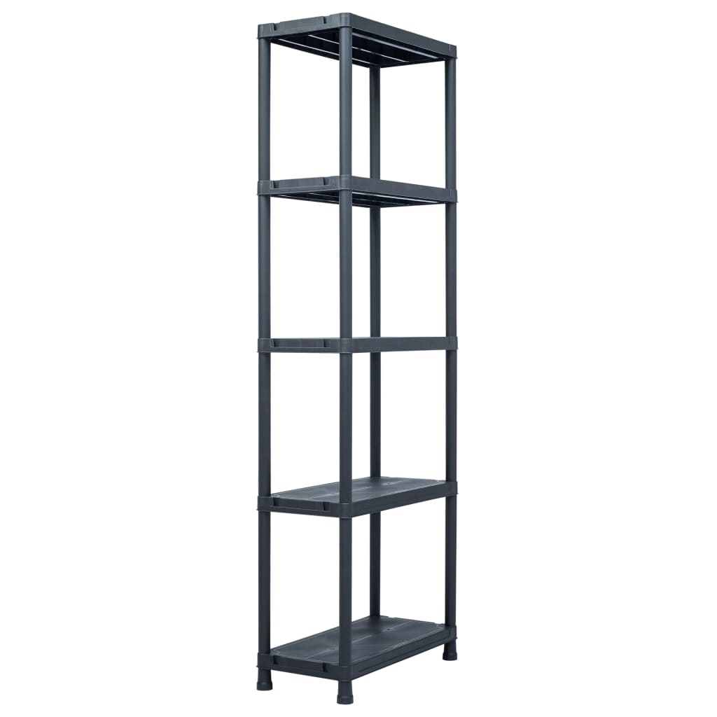 NNEVL Storage Shelf Rack Black 125 kg 60x30x180 cm Plastic-0