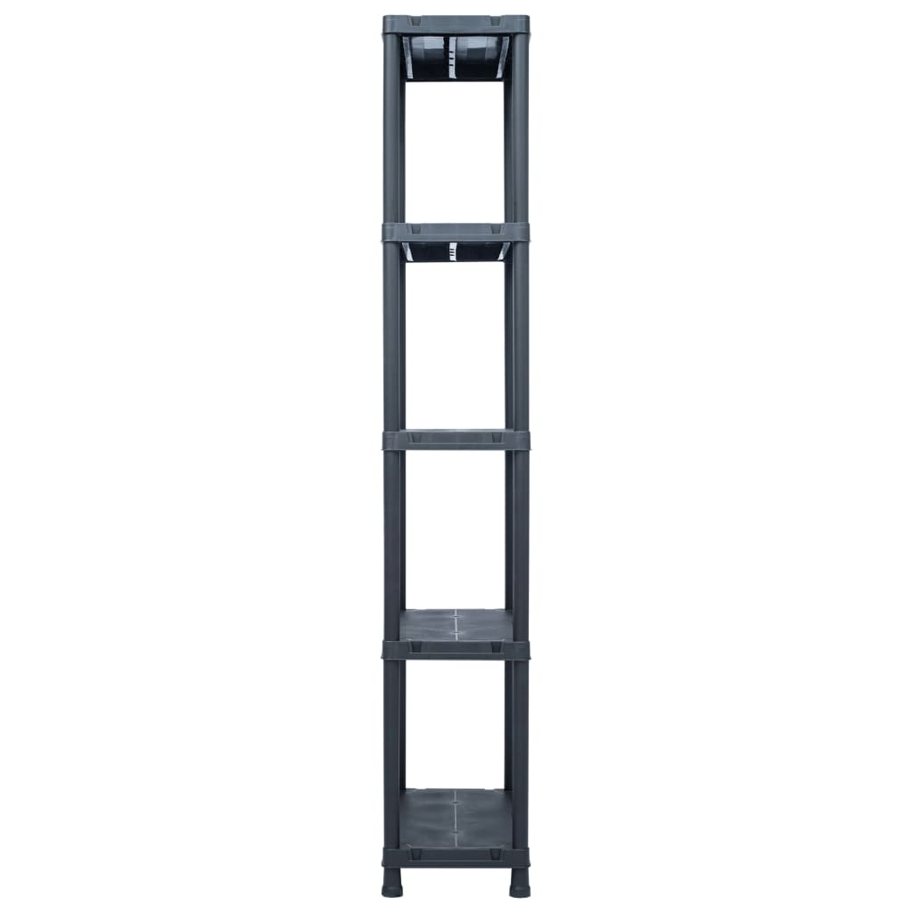 NNEVL Storage Shelf Rack Black 125 kg 60x30x180 cm Plastic-2