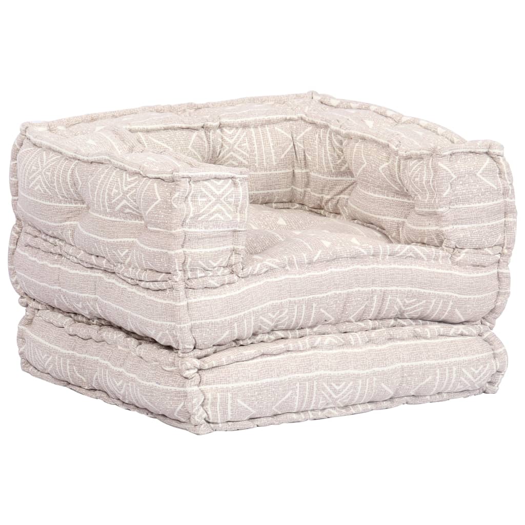 NNEVL Single Modular Pouffe Beige Fabric-0