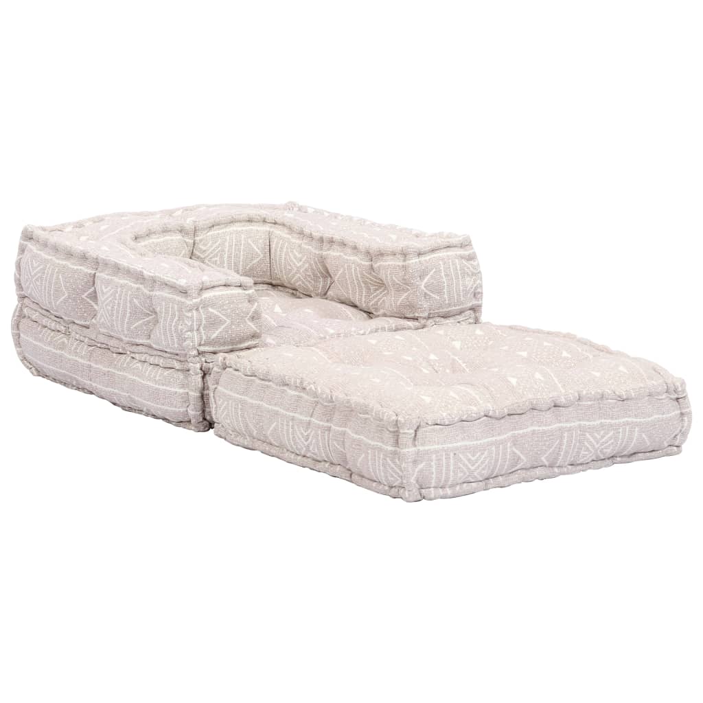 NNEVL Single Modular Pouffe Beige Fabric-1
