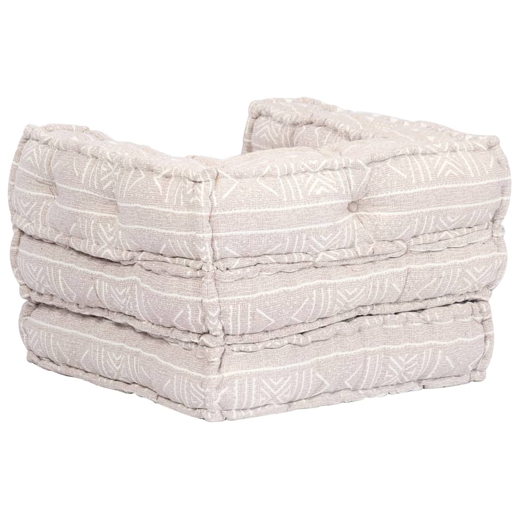 NNEVL Single Modular Pouffe Beige Fabric-2