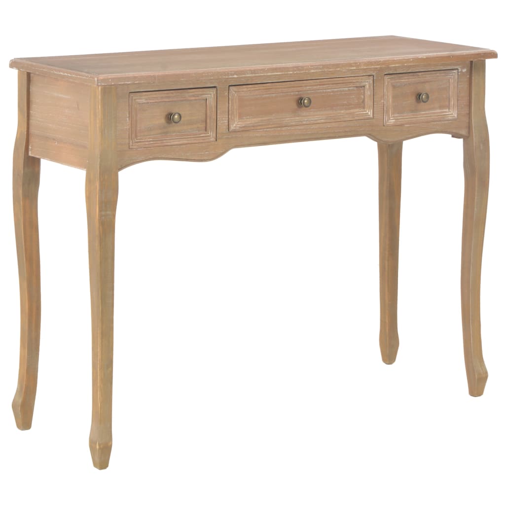 NNEVL Dressing Console Table with 3 Drawers Brown-0