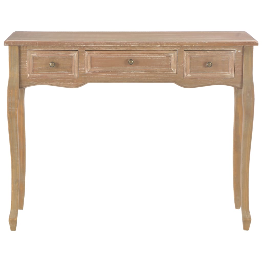 NNEVL Dressing Console Table with 3 Drawers Brown-2
