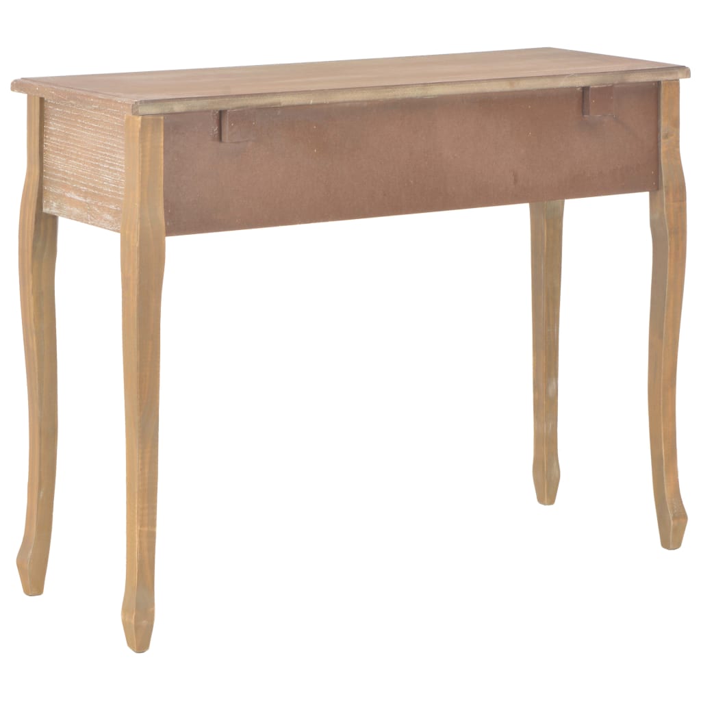 NNEVL Dressing Console Table with 3 Drawers Brown-4