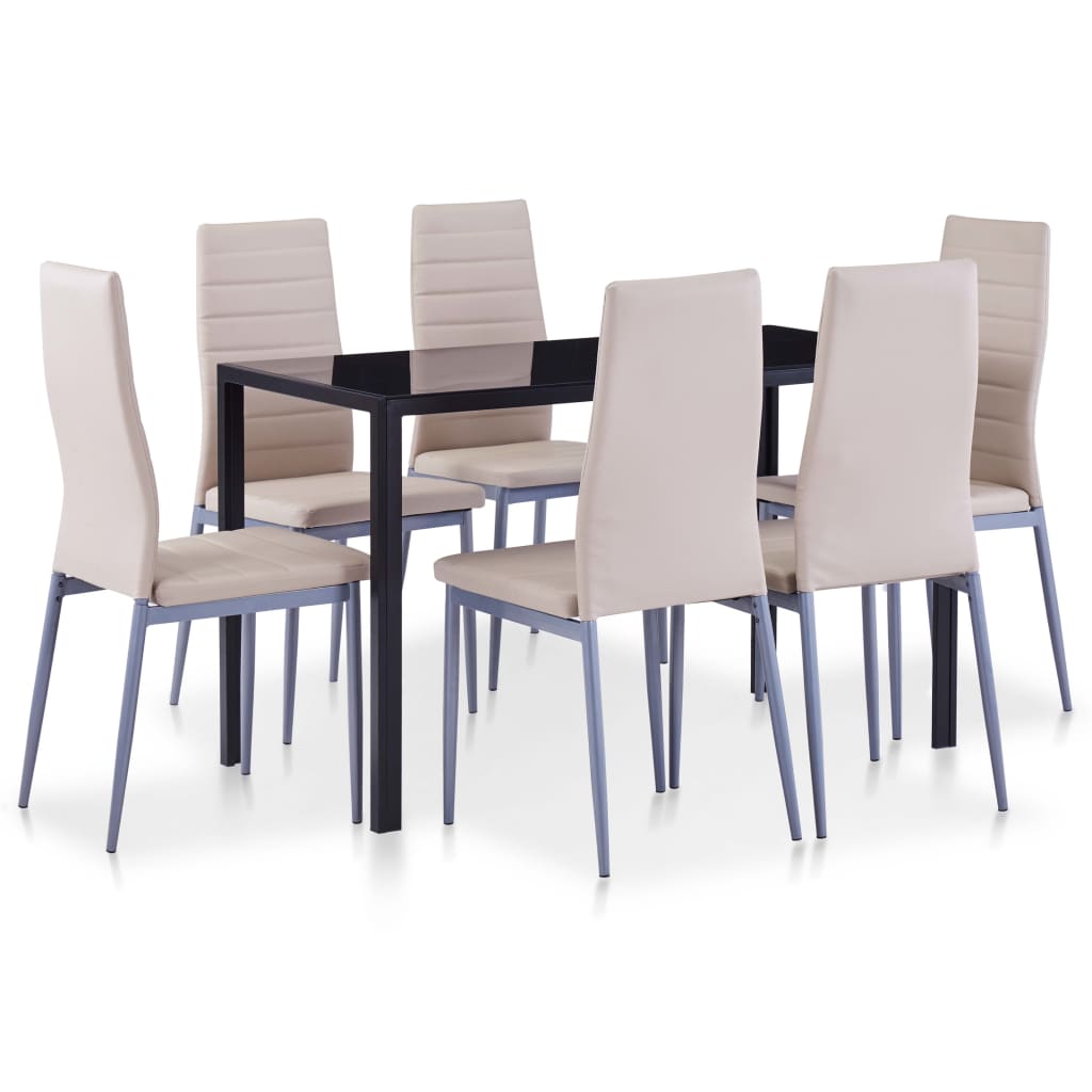 NNEVL Seven Piece Dining Set Cappuccino-0