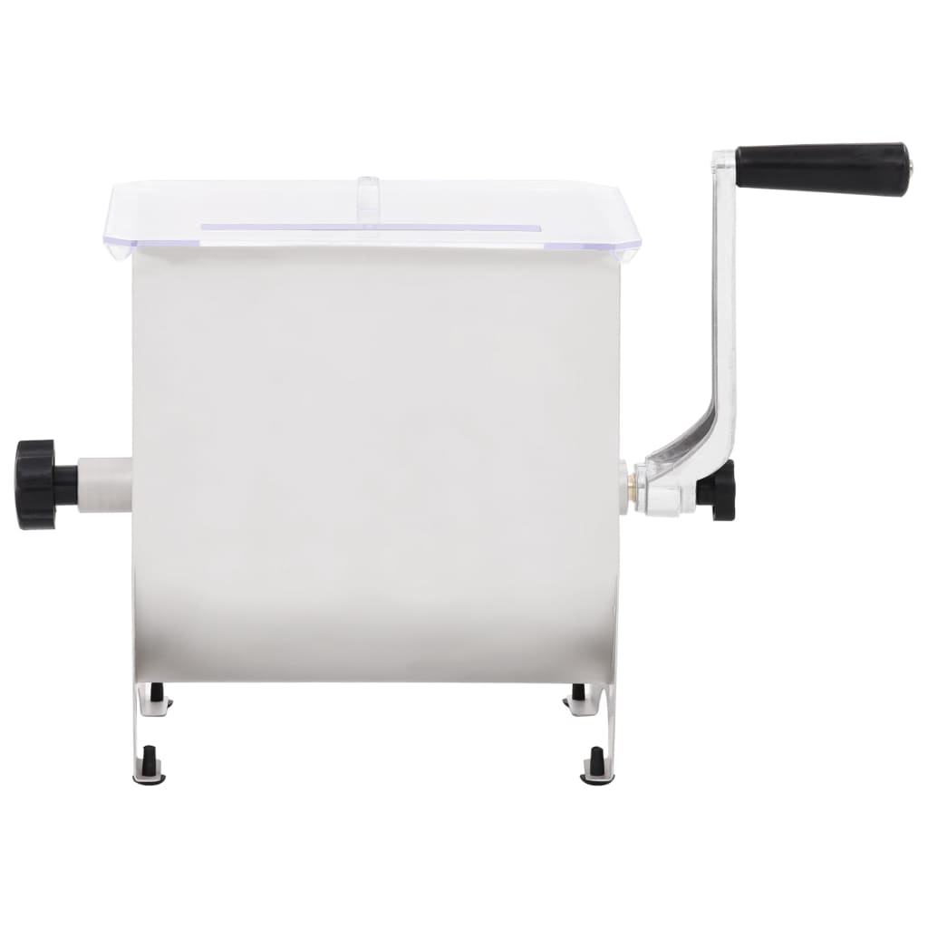 NNEVL Manual Meat Mixer with Lid Silver Stainless Steel-1