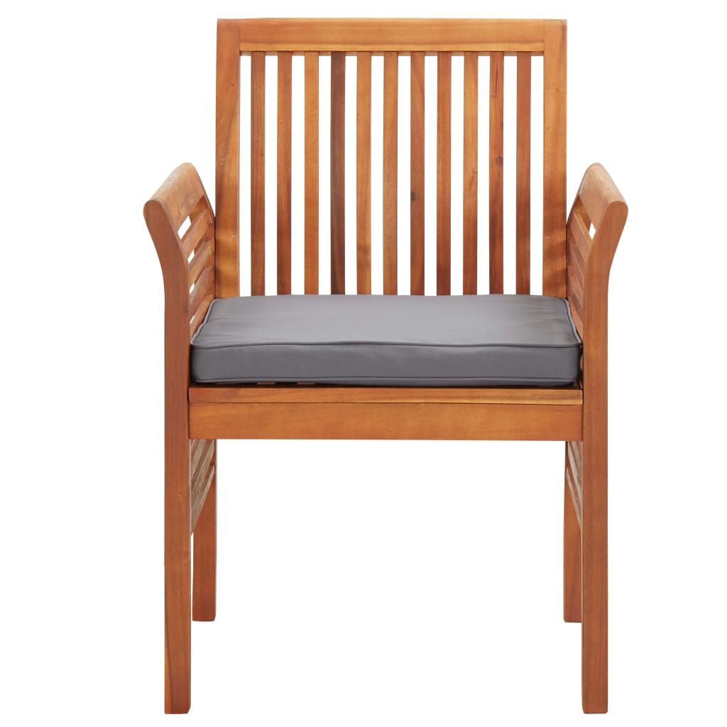 NNEVL Garden Dining Chairs with Cushions 2 pcs Solid Acacia Wood-1