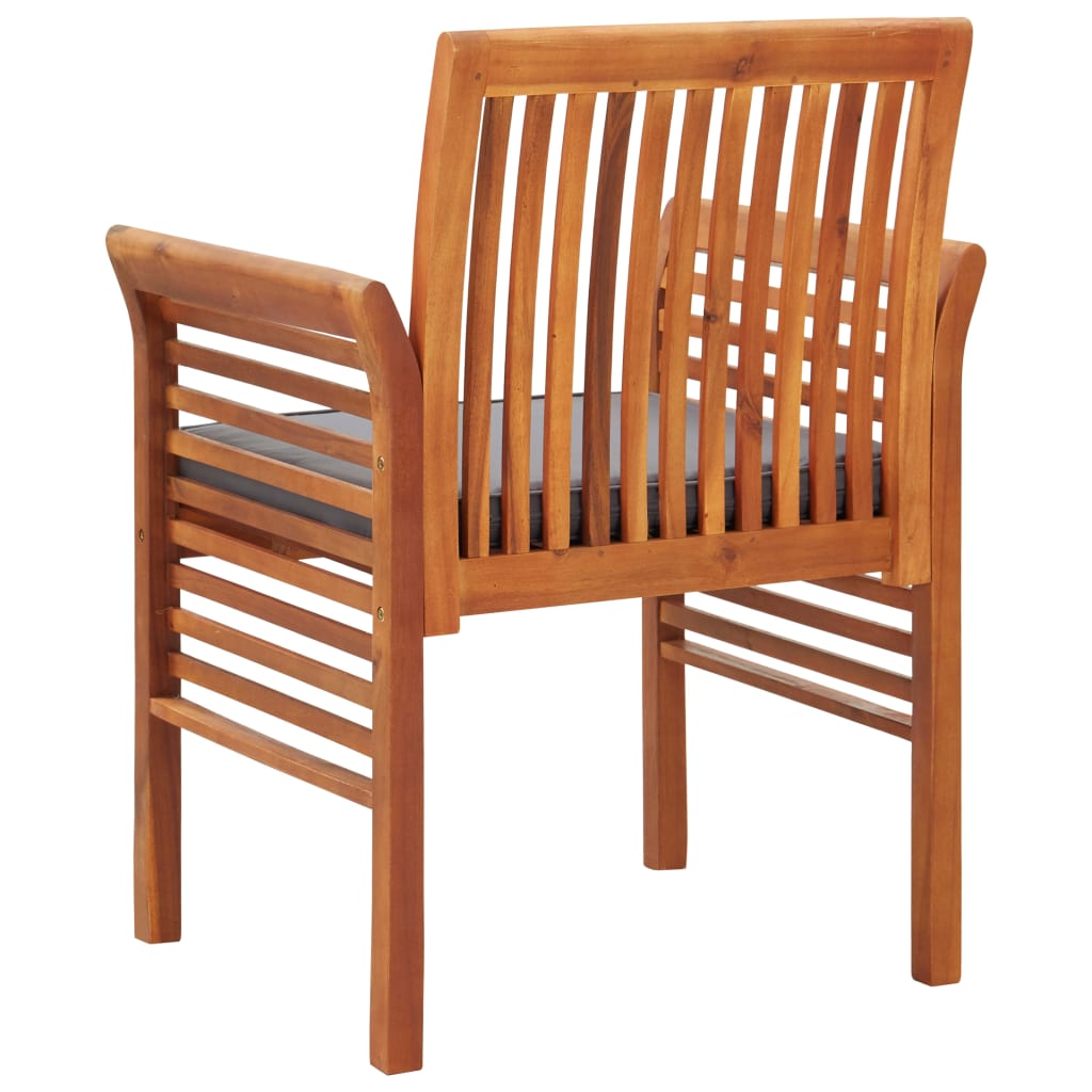 NNEVL Garden Dining Chairs with Cushions 2 pcs Solid Acacia Wood-3