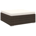 NNEVL Sectional Footrest 1 pc with Cushion Poly Rattan Brown-0