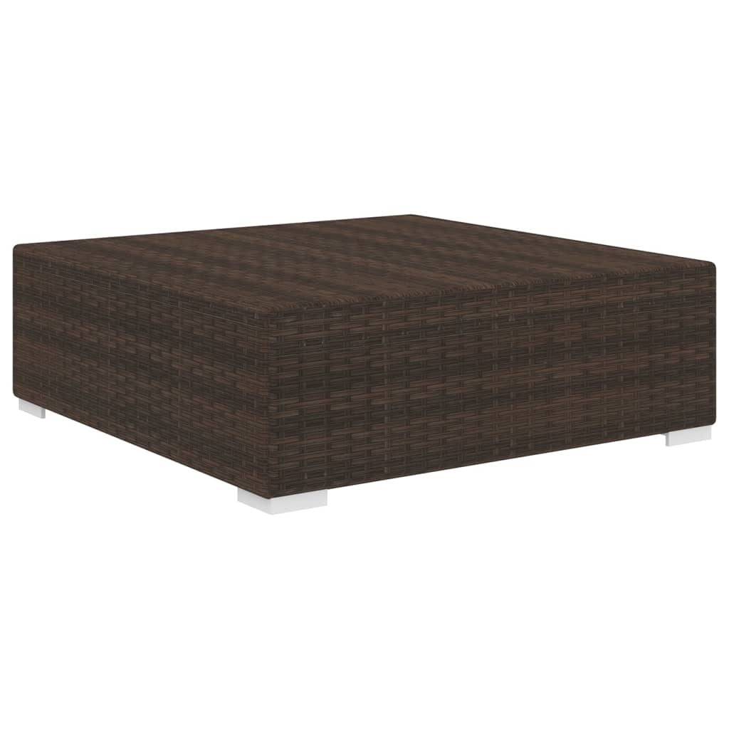 NNEVL Sectional Footrest 1 pc with Cushion Poly Rattan Brown-1