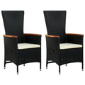 NNEVL Outdoor Chairs 2 pcs with Cushions Poly Rattan Black-0