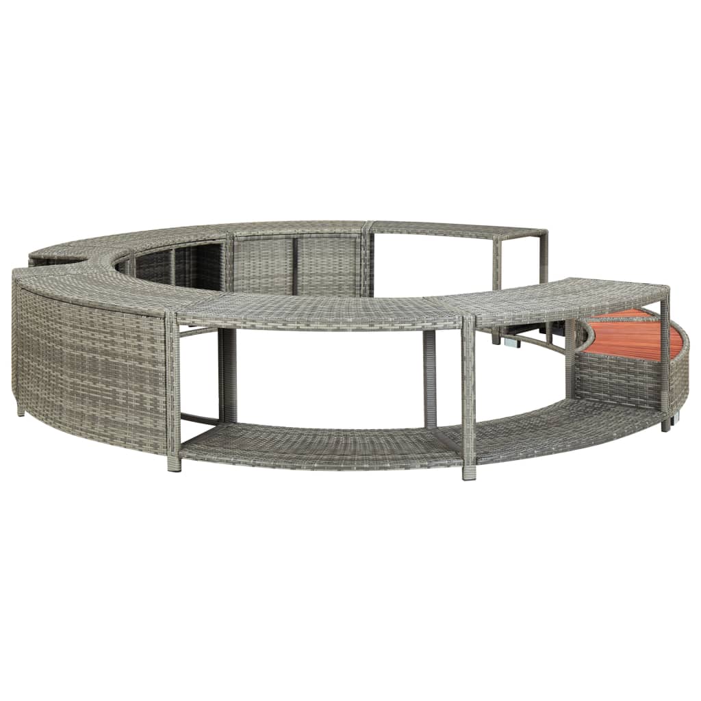 NNEVL Spa Surround Grey Poly Rattan-1