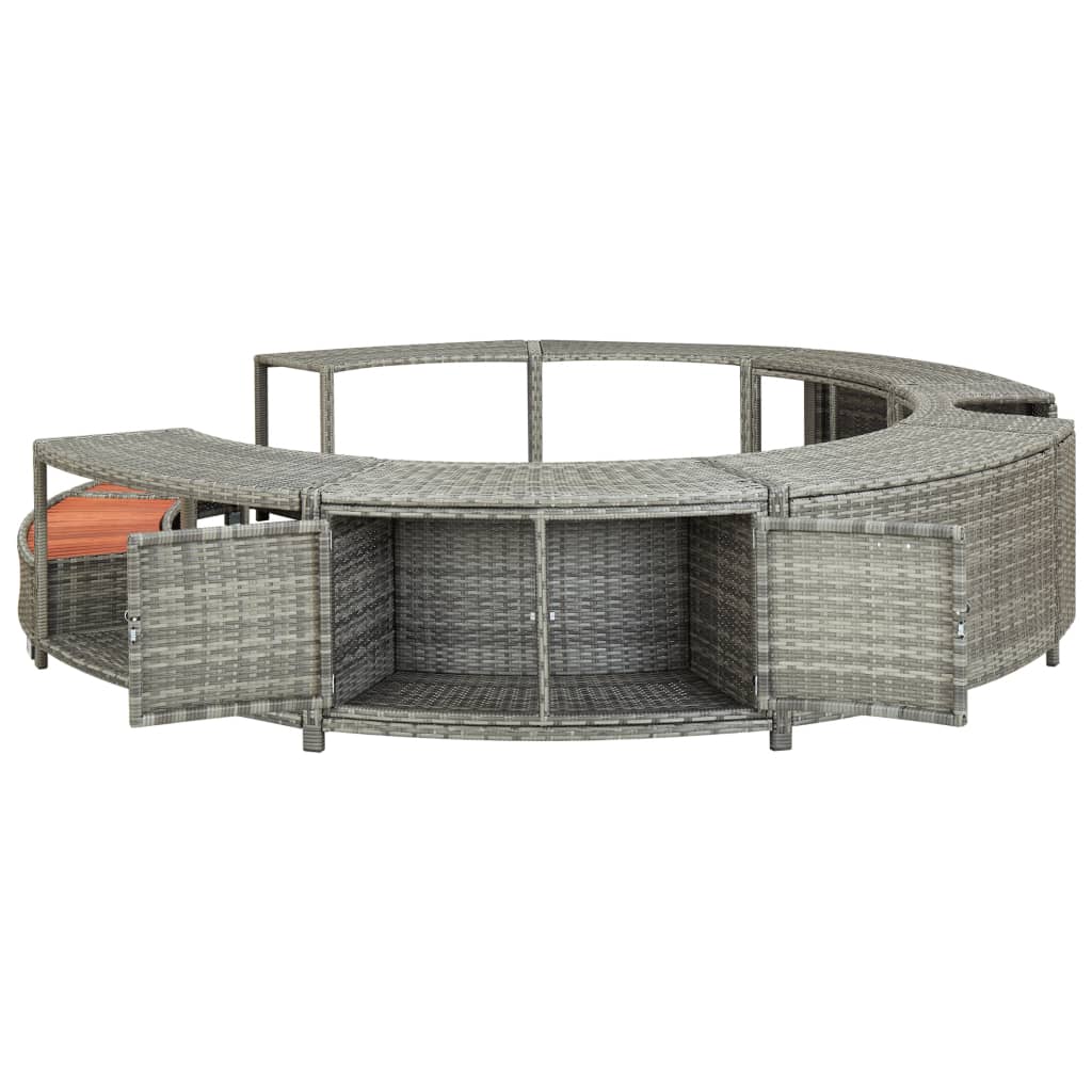 NNEVL Spa Surround Grey Poly Rattan-3