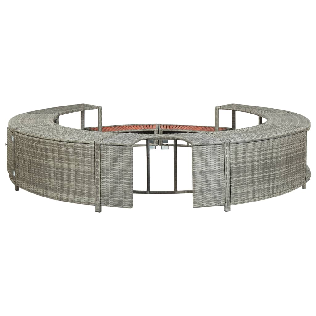 NNEVL Spa Surround Grey Poly Rattan-4
